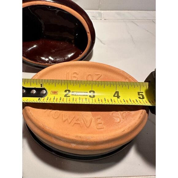 Terracota Vintage Baking Dish Brown Glazed Made in Taiwan - Picture 7 of 8